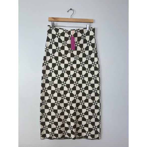 NWT Rhode Back Slit High Waist April Jacquard Knit Midi-Skirt Geod Quilt - Picture 2 of 7